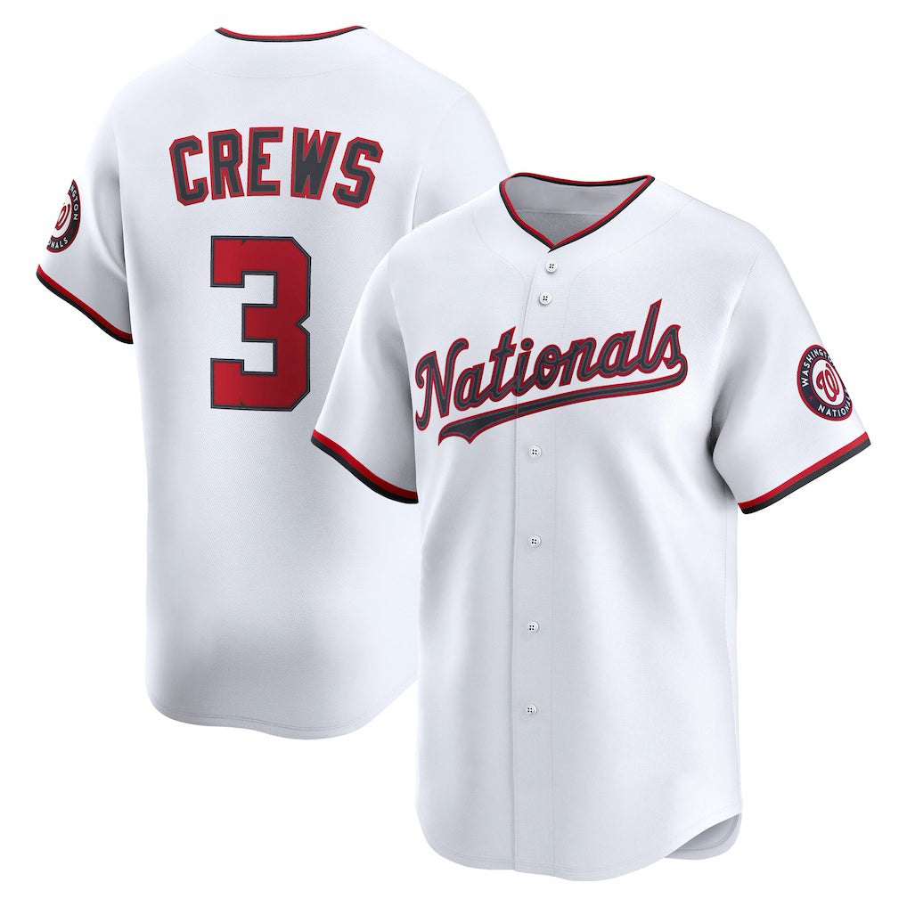 Washington Nationals #3 Dylan Crews White Jermy Home Limited Player Jersey