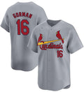 St. Louis Cardinals #16 Nolan Gorman Gray Jermy 2024 Away Limited Stitched Jersey