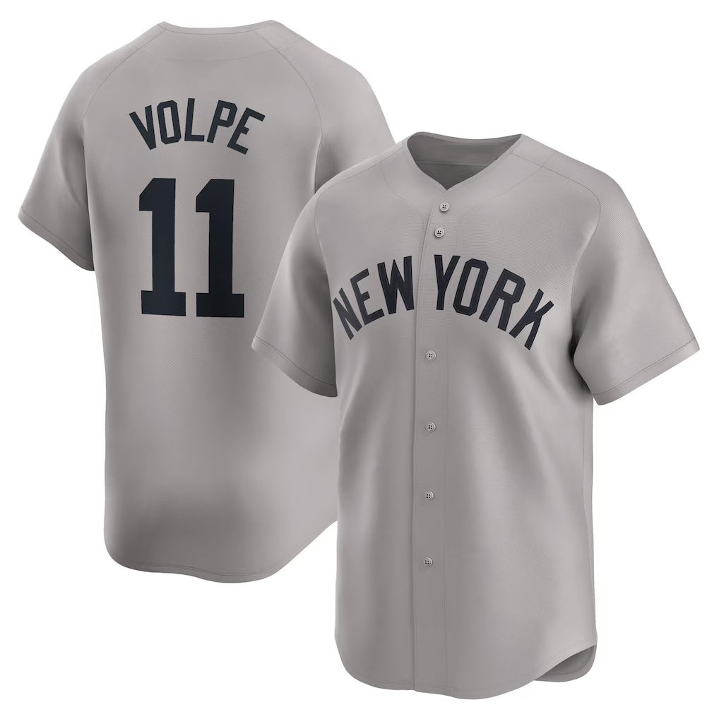New York Yankees #11 Anthony Volpe Gray Jermy Away Limited Player Jersey