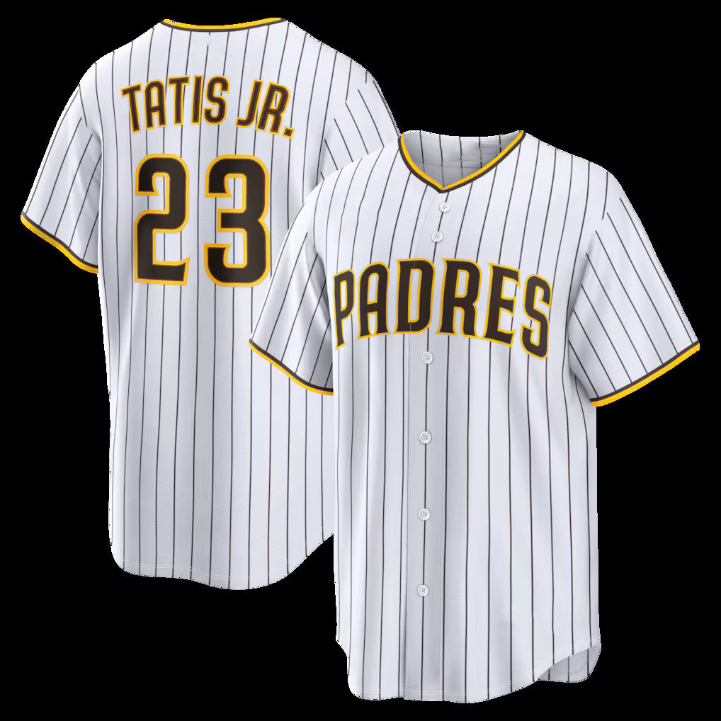 San Diego Padres #23 Fernando Tatis Jr. White Jermy Home Replica Player Jersey