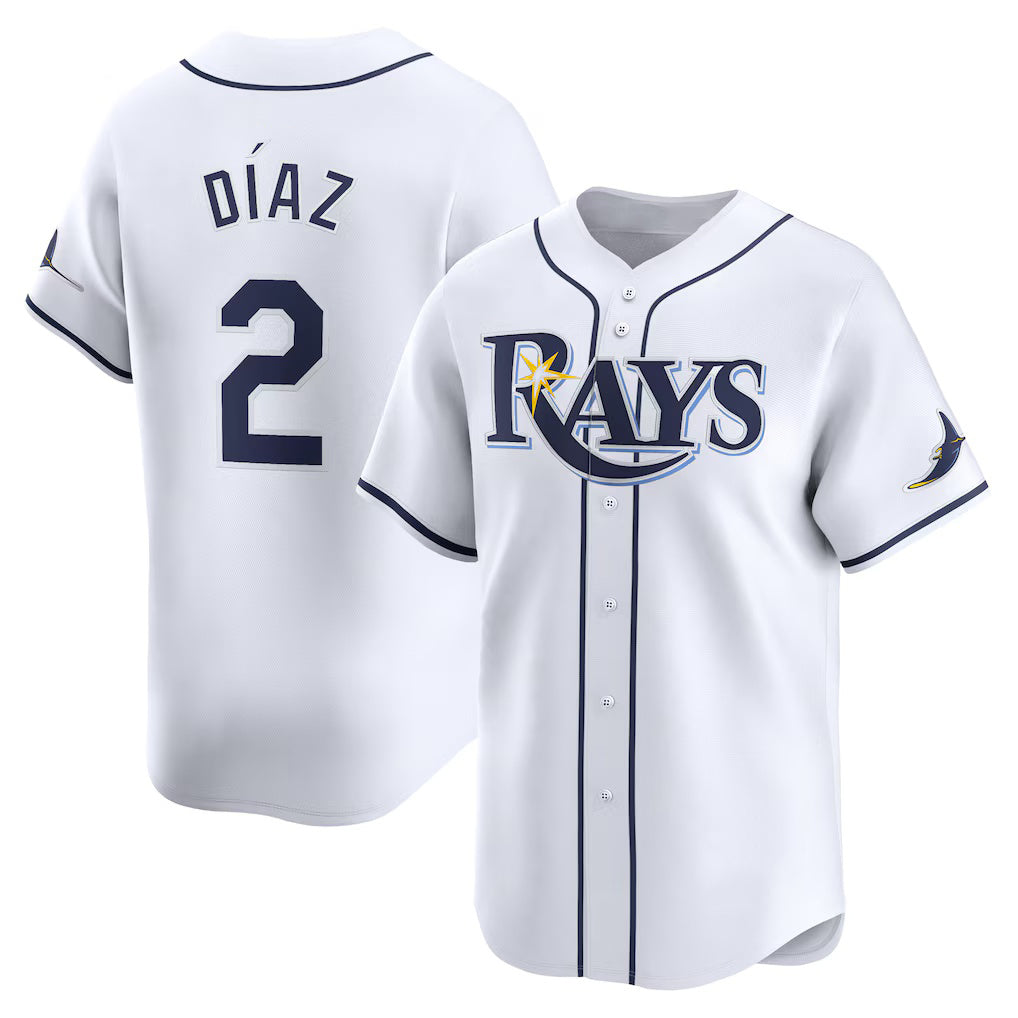 Tampa Bay Rays #2 Yandy Diaz White Jermy Home Limited Player Jersey