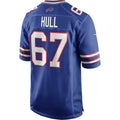 B.Bills #67 Kent Hull Royal Jermy Game Retired Player Jersey