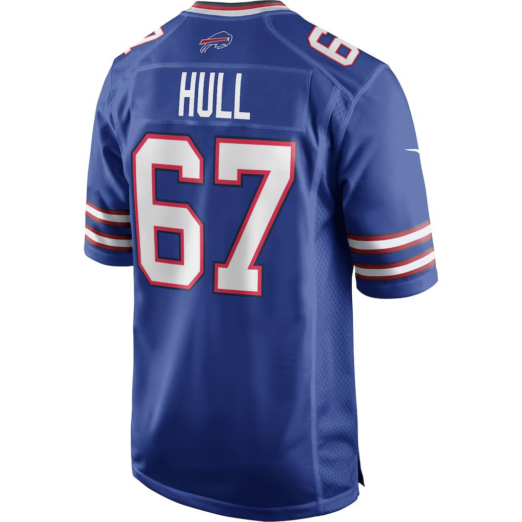 B.Bills #67 Kent Hull Royal Jermy Game Retired Player Jersey