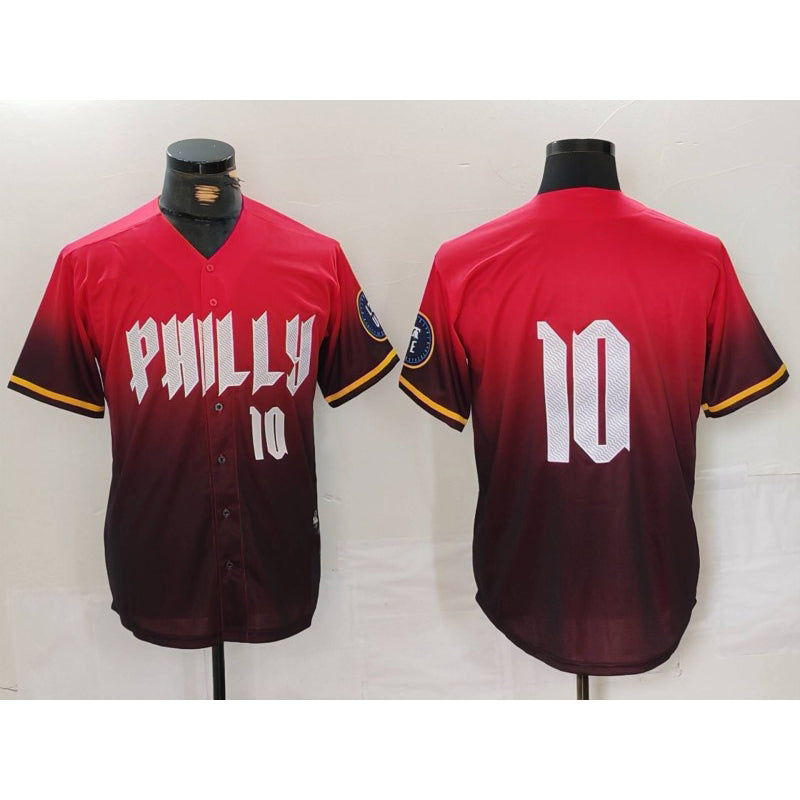 Philadelphia Phillies #10 JT Realmuto Red Jermy 2024 City Connect Limited Stitched Jersey 3