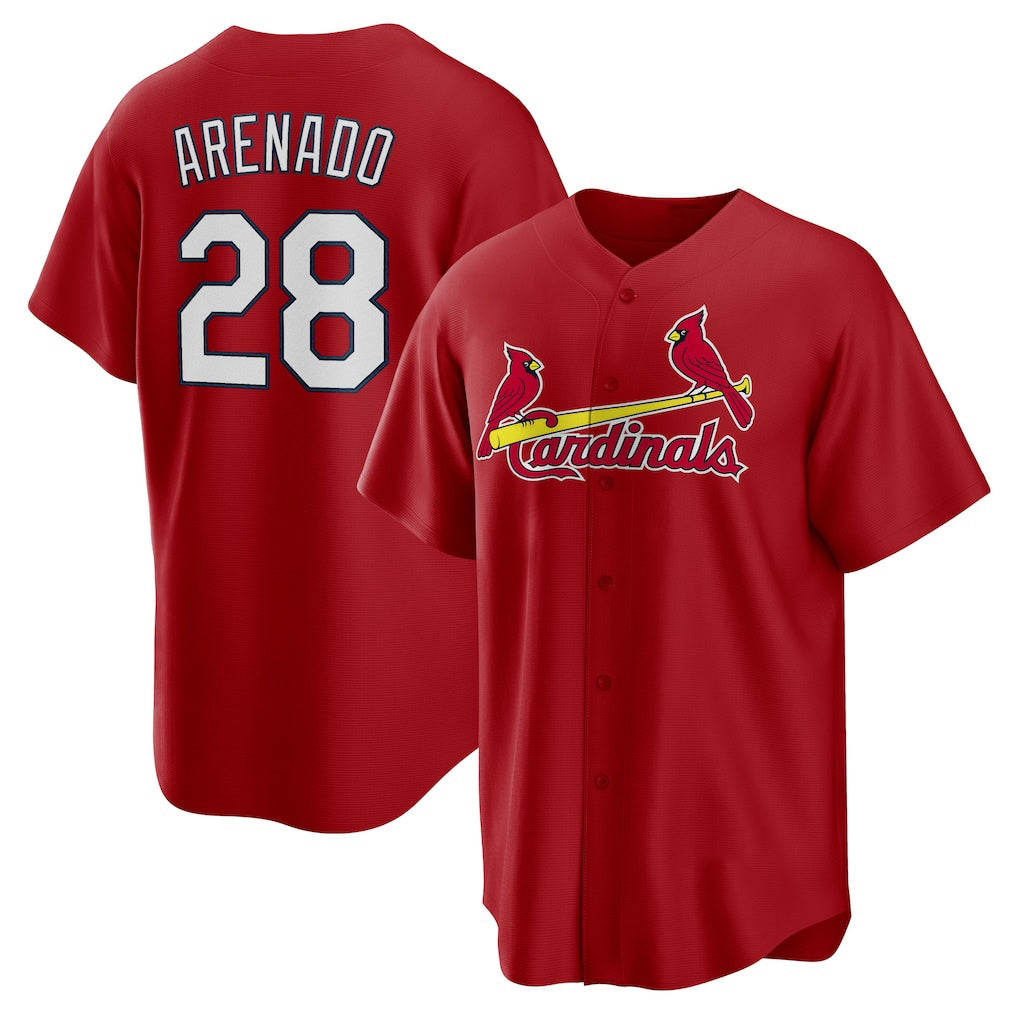St. Louis Cardinals #28 Nolan Arenado Red Jermy Alternate Official Replica Player Jersey