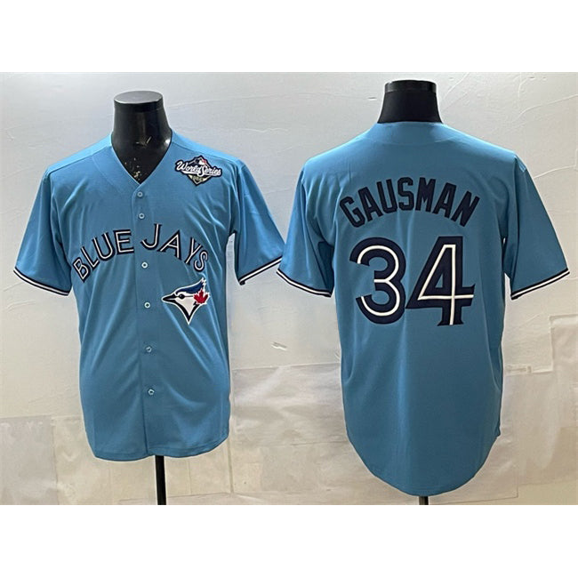 Toronto Blue Jays #34 Kevin Gausman Blue Jermy 2025 World Series Cool Base Stitched Jersey