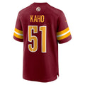 W.Commanders #51 Ale Kaho Burgundy Jermy Team Game Jersey