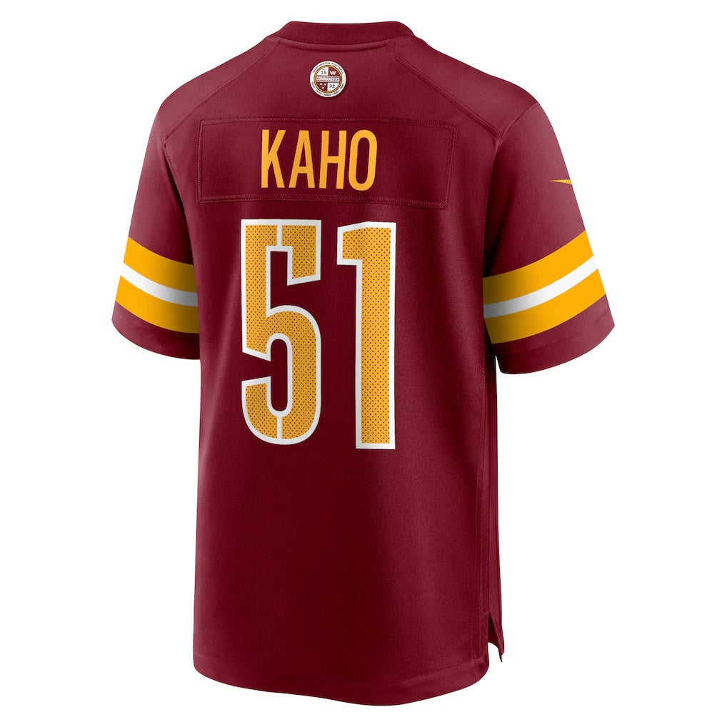 W.Commanders #51 Ale Kaho Burgundy Jermy Team Game Jersey