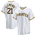 Pittsburgh Pirates #21 Roberto Clemente White Jermy Home Replica Player Name Jersey