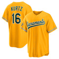 Oakland Athletics #16 Nick Kurtz Gold Jermy Alternate Stadium Jersey