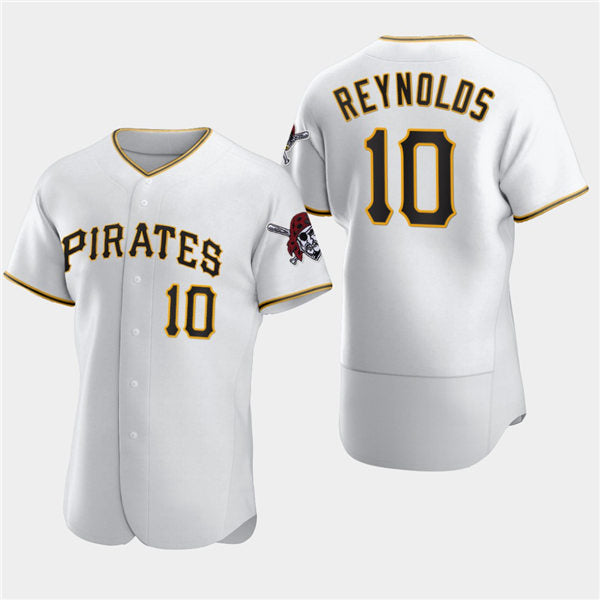 Pittsburgh Pirates #10 Bryan Reynolds White Jermy Home Flex Base Jersey