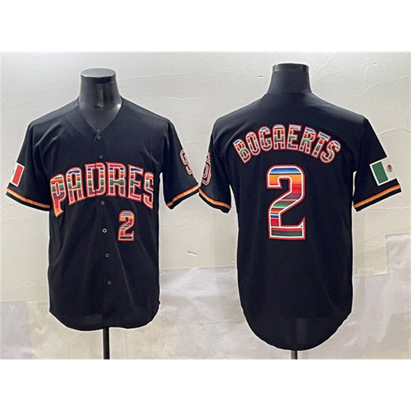 San Diego Padres #2 Xander Bogaerts Black Jermy Mexico Cool Base Stitched Jersey
