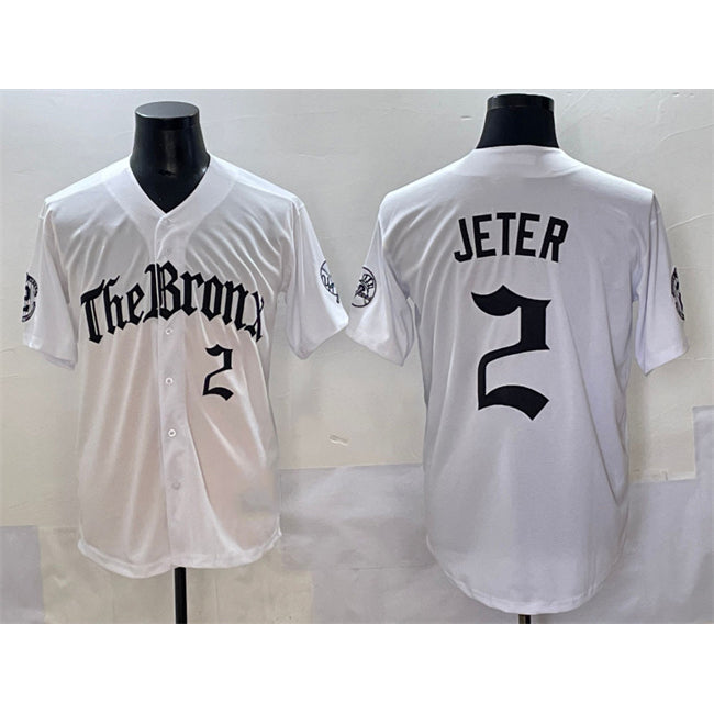 New York Yankees #2 Derek Jeter White Jermy 'Gothic Legacy Edition' Vapor Premier Limited Stitched Jersey