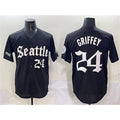Seattle Mariners #24 Ken Griffey Jr. Black Jermy 'Deep Sea Gothic Edition' Vapor Premier Limited Stitched Jersey