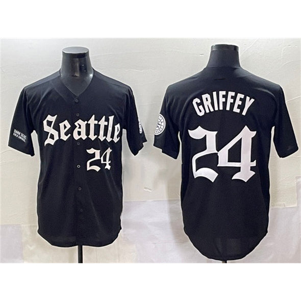 Seattle Mariners #24 Ken Griffey Jr. Black Jermy 'Deep Sea Gothic Edition' Vapor Premier Limited Stitched Jersey