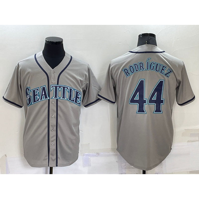 Seattle Mariners #44 Julio Rodriguez Grey Jermy Stitched Cool Base Jersey