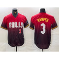 Philadelphia Phillies #3 Bryce Harper Red Jermy 2024 City Player Number Cool Base Jerseys