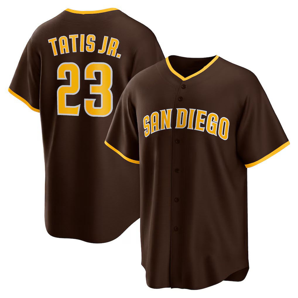 San Diego Padres #23 Fernando Tatis Jr. Brown Jermy Alternate Replica Player Jersey