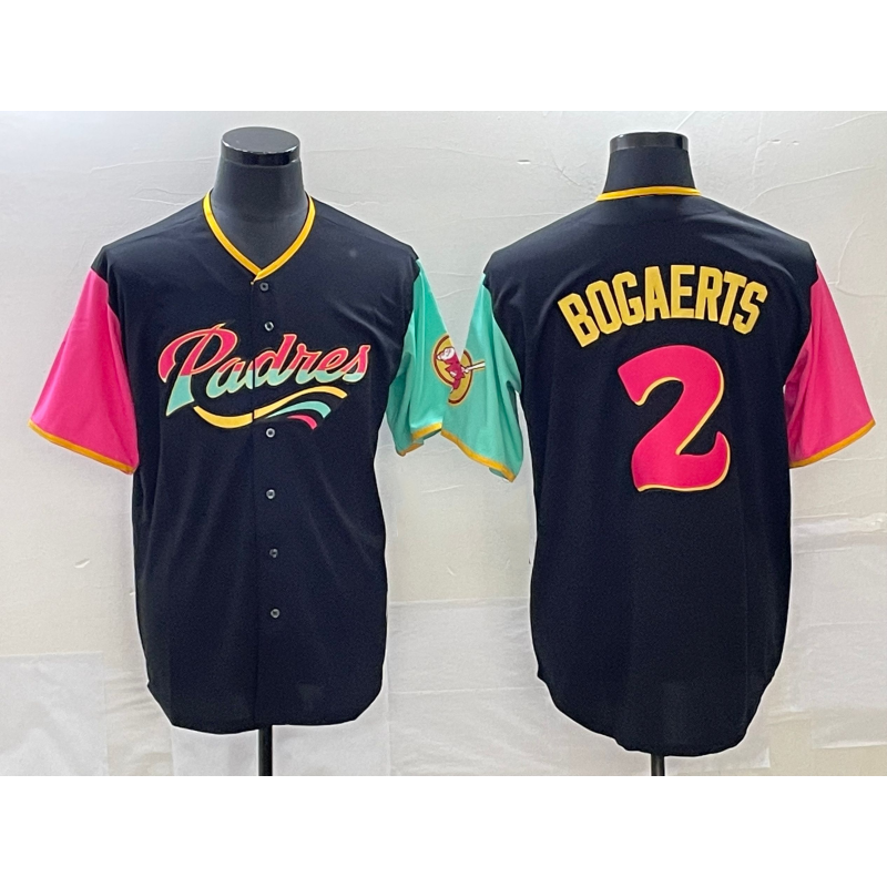 San Diego Padres #2 Xander Bogaerts 2022 Black Jermy City Connect Cool Base Stitched Jersey