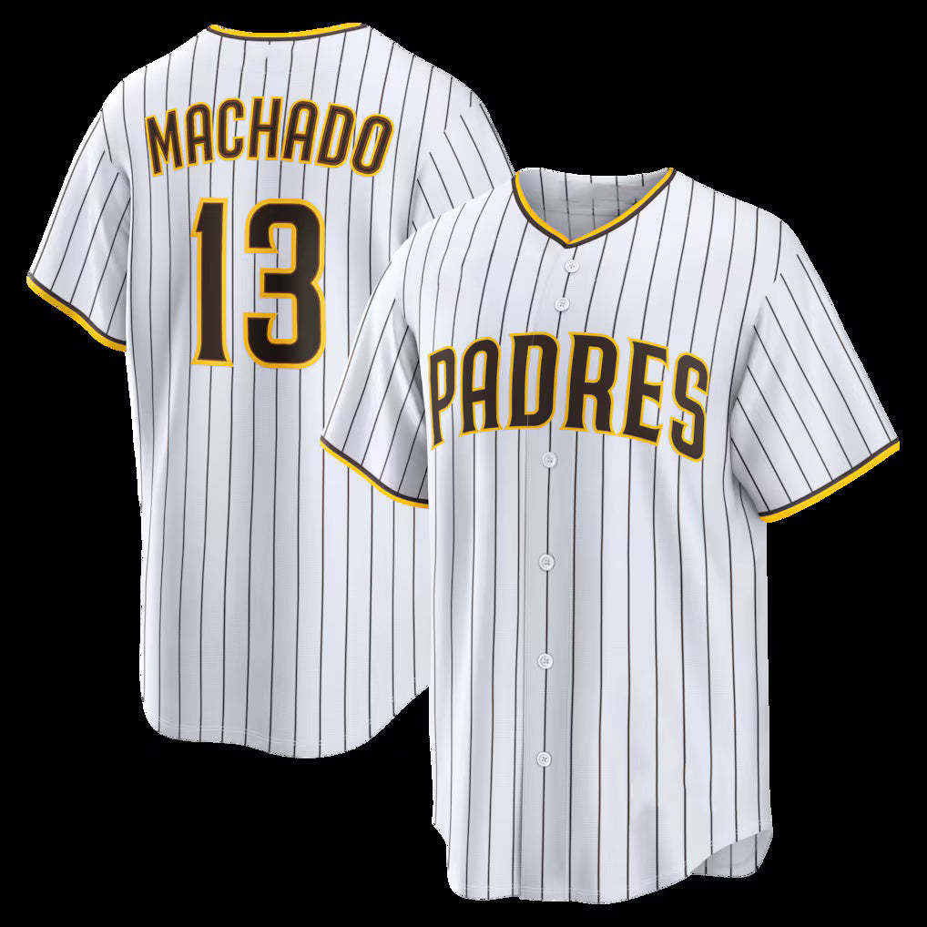 San Diego Padres #13 Manny Machado White Jermy Home Replica Player Jersey 2