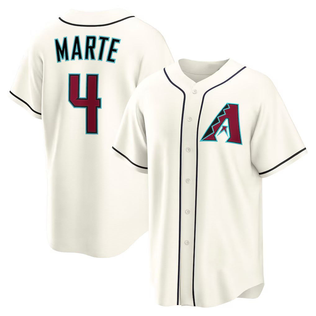 Arizona Diamondbacks #4 Ketel Marte Cream Jermy Home Replica Jersey