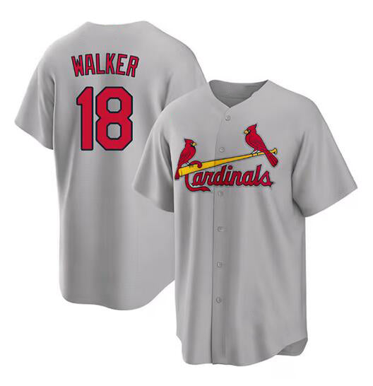 St. Louis Cardinals #18 Jordan Walker Grey Jermy Cool Base Stitched Jersey