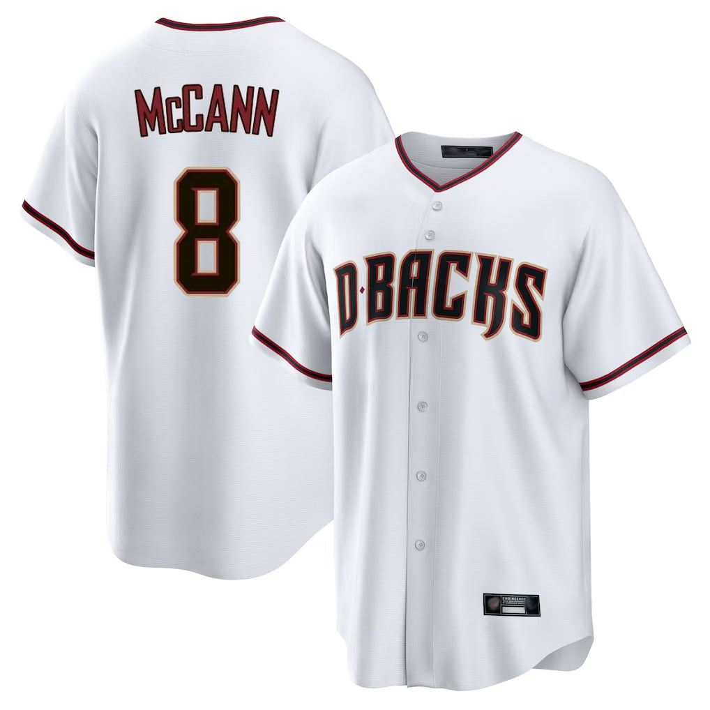 Arizona Diamondbacks #8 James McCann Player White Jermy Home Game Stitched Jerseys