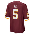W.Football Team #5 Tress Way Game Jersey - Burgundy Jermy
