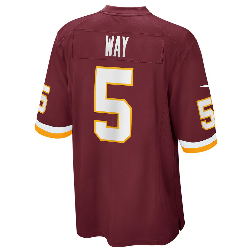 W.Football Team #5 Tress Way Game Jersey - Burgundy Jermy