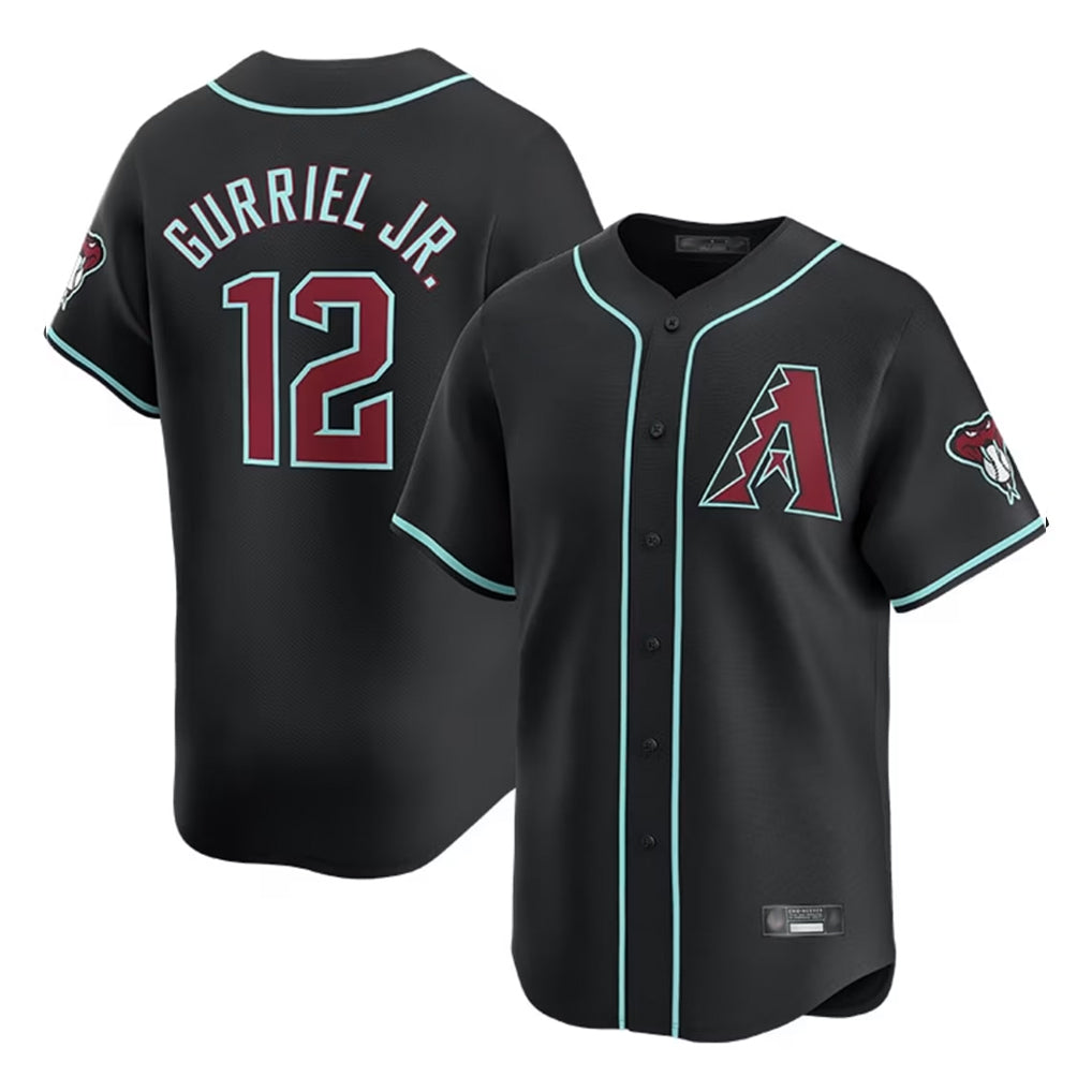 Arizona Diamondbacks #12 Lourdes Gurriel Jr Player Black Jermy Limited Home Game Stitched Jerseys