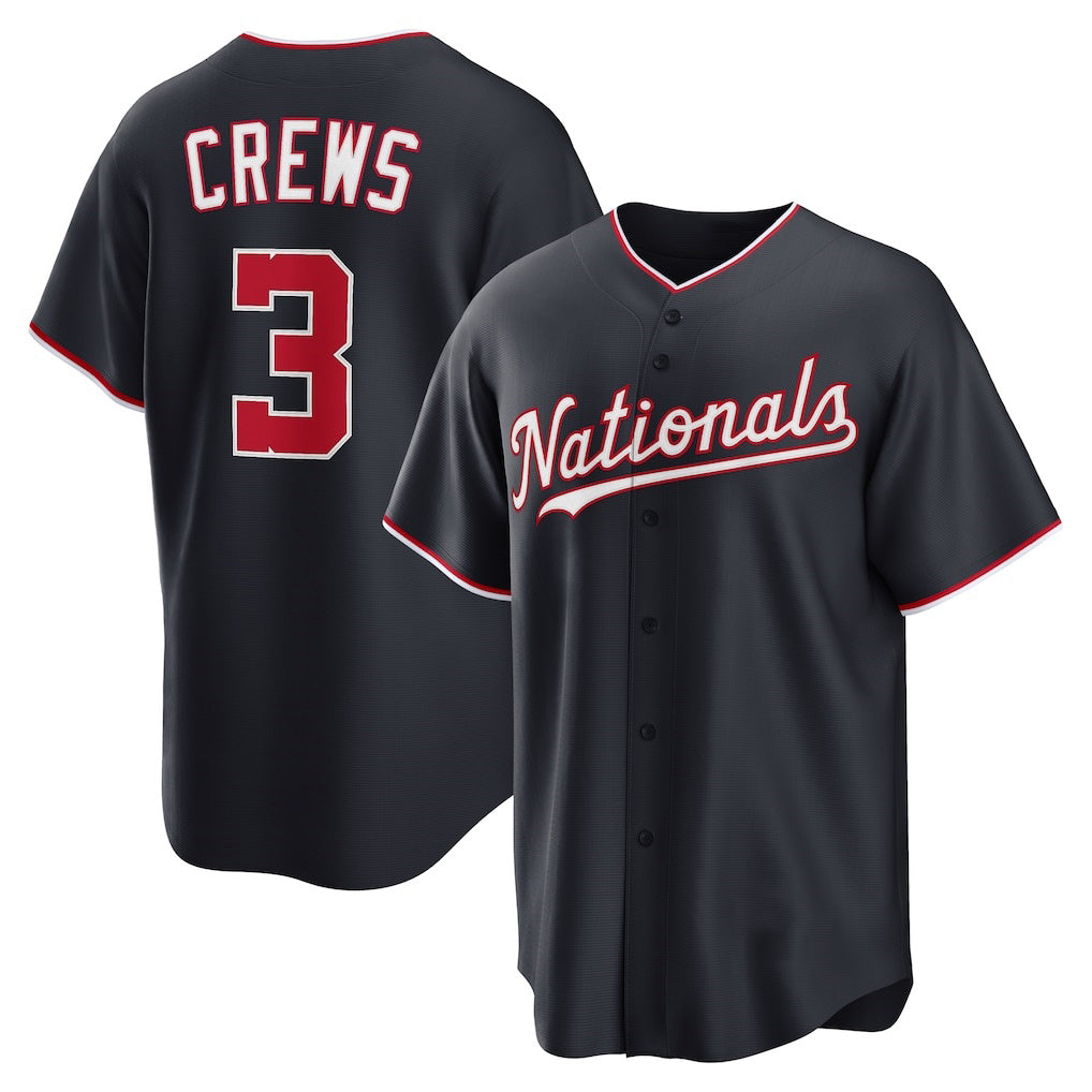 Washington Nationals #3 Dylan Crews Navy Jermy Alternate Replica Jersey
