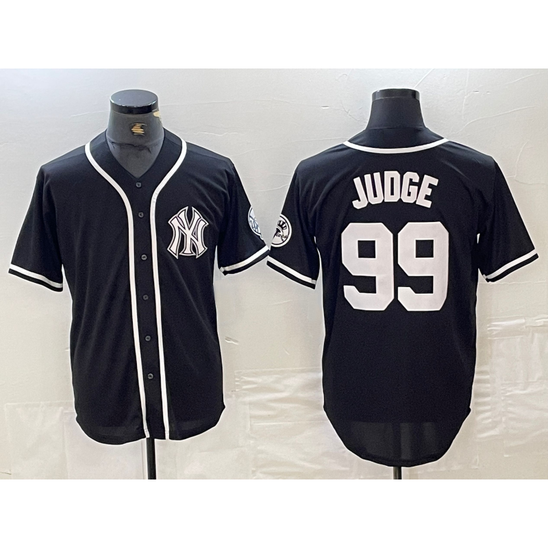 New York Yankees #99 Aaron Judge Black White Jermy Cool Base Stitched Jersey