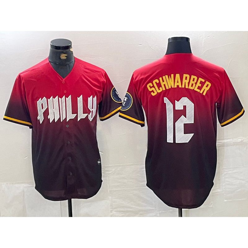 Philadelphia Phillies #12 Kyle Schwarber Red Jermy 2024 City Cool Base Jersey