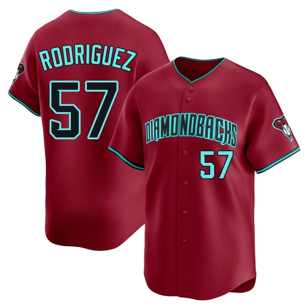 Arizona Diamondbacks #57 Eduardo Rodriguez Player Red Jermy Limited Home Game Stitched Jerseys