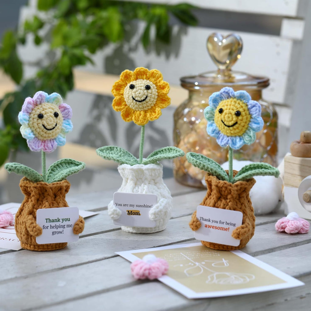 Valentines Day Gift for Mom Crochet Sunflower – You are My Sunshine! Mom! Crochet Gift from Daughter Son Kid - Handmade Knitted Sunflower Pot for Women, Appreciation Gifts Crochet Plant Visit the YOOJEE Store