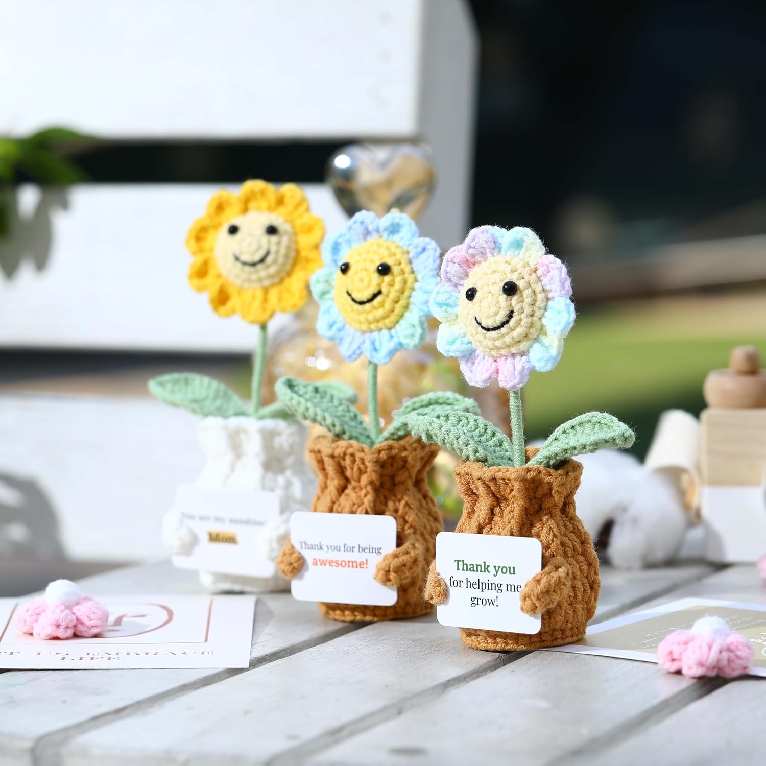Valentines Day Gift for Mom Crochet Sunflower – You are My Sunshine! Mom! Crochet Gift from Daughter Son Kid - Handmade Knitted Sunflower Pot for Women, Appreciation Gifts Crochet Plant Visit the YOOJEE Store