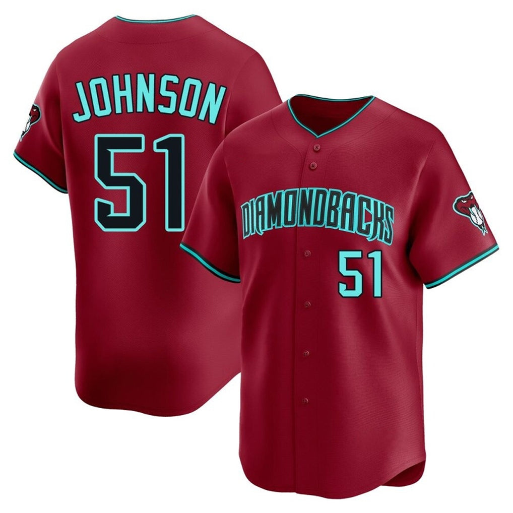 Arizona Diamondbacks #51 Randy Johnson Player Red Jermy Limited Home Game Stitched Jerseys