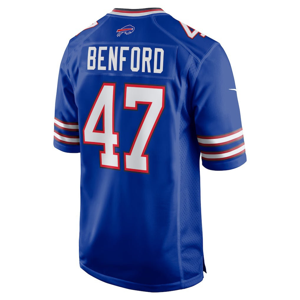 B.Bills #47 Christian Benford Royal Jermy Game Jersey