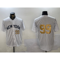 New York Yankees #99 Aaron Judge White Jermy Pinstripe Without Name Fashion Cool Base Jerseys
