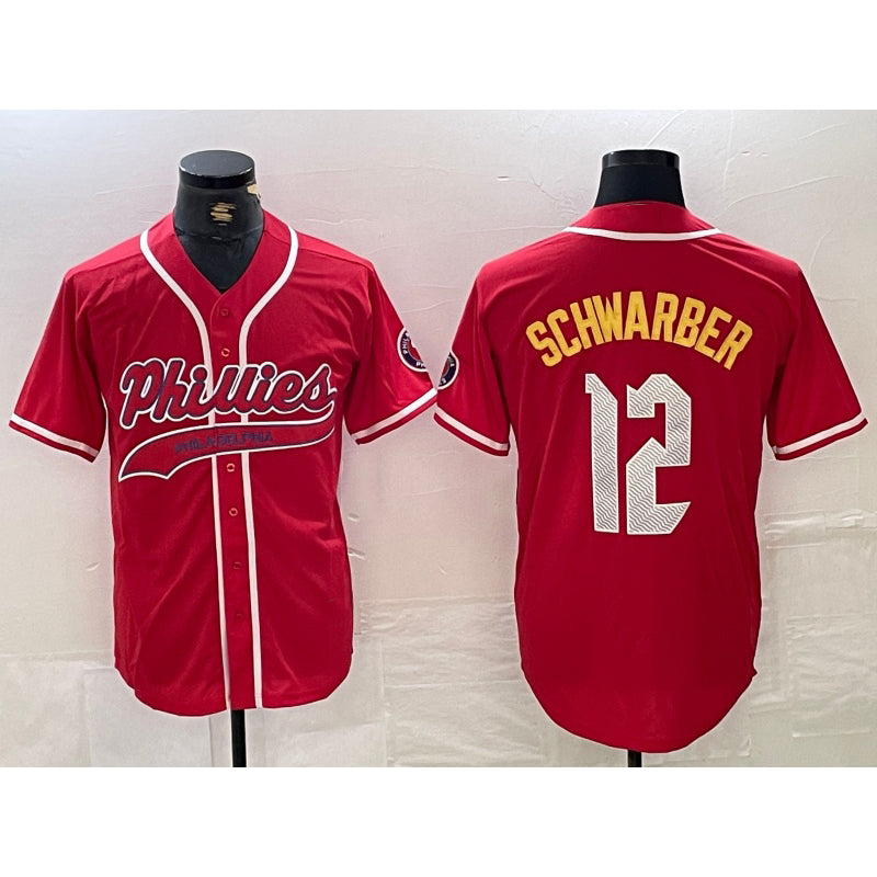 Philadelphia Phillies #12 Kyle Schwarber Red Jermy 2024 City Connect Limited Stitched Jersey 2