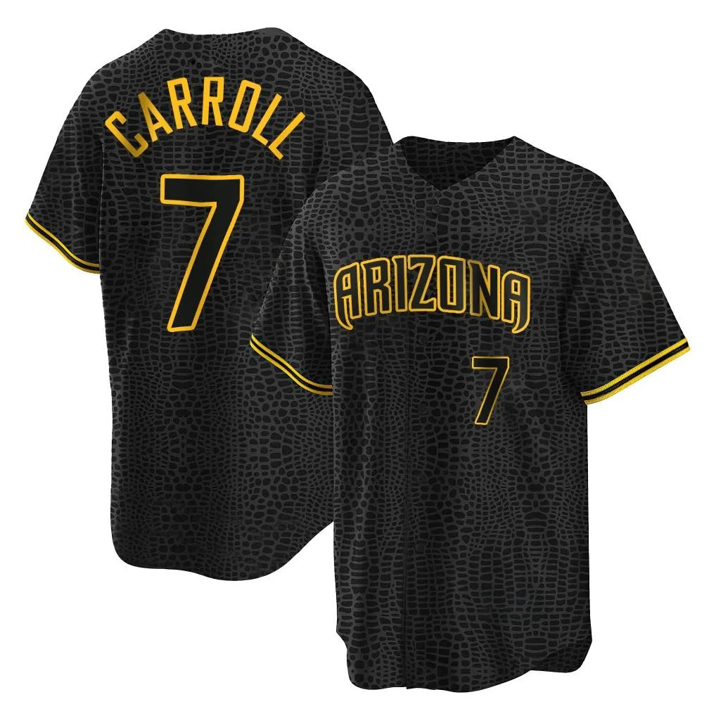 Arizona Diamondbacks #7 Corbin Carroll Player Black Jermy Snake Skin City Home Game Stitched Jerseys