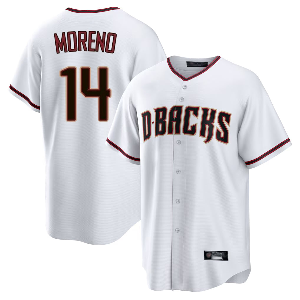 Arizona Diamondbacks #14 Gabriel Moreno Player White Jermy Home Game Stitched Jerseys