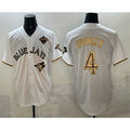 Toronto Blue Jays #4 George Springer White Gold Jermy 2025 American League Champions Limited Stitched Jersey