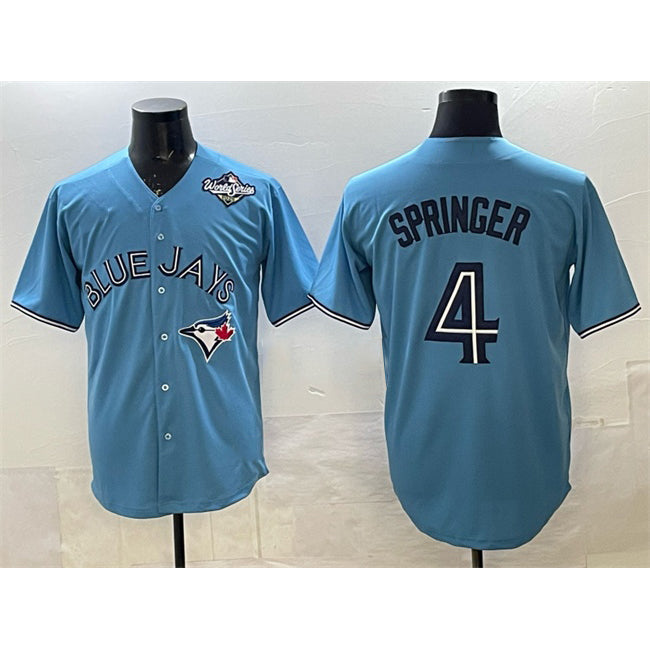 Toronto Blue Jays #4 George Springer Blue Jermy 2025 World Series Cool Base Stitched Jersey
