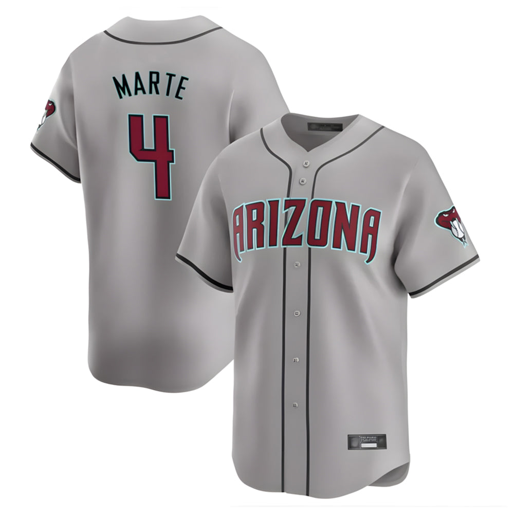 Arizona Diamondbacks #4 Ketel Marte Player Gray Jermy Road Limited Home Game Stitched Jerseys