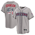 Arizona Diamondbacks #51 Randy Johnson Player Gray Jermy USA 250 Fourth of July Home Game Stitched Jerseys