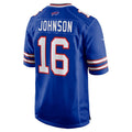 B.Bills #16 Xavier Johnson Royal Jermy Game Jersey