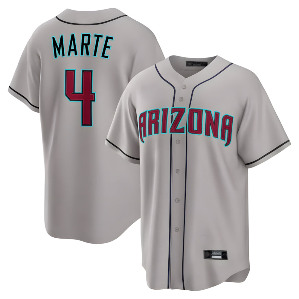 Arizona Diamondbacks #4 Ketel Marte Player Gray Jermy Road Home Game Stitched Jerseys