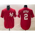 New York Yankees #2 Derek Jeter Red Jermy Fashion Cool Base Jersey