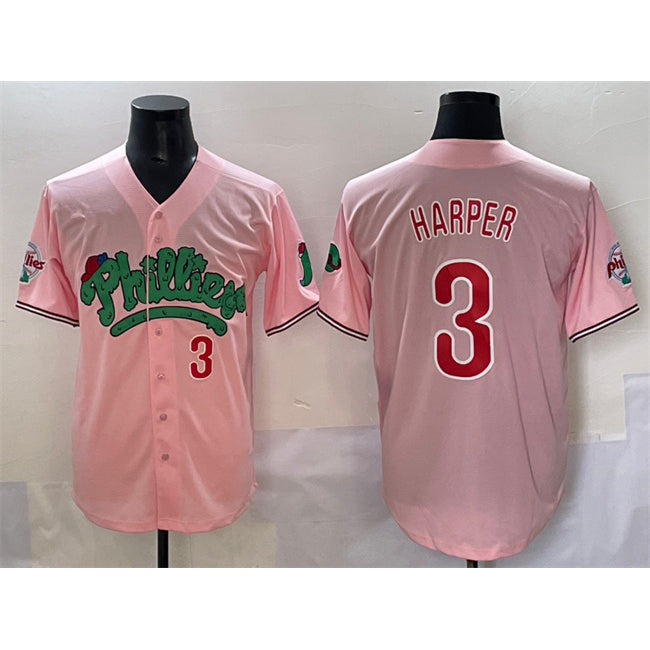 Philadelphia Phillies #3 Bryce Harper Pink Jermy Phanatic Limited Stitched Jersey